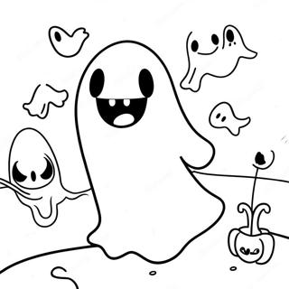 Spooky Ghosts Halloween Coloring Page 29434-23744