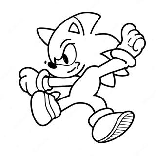 Sonic Running Fast Coloring Page 29444-23745