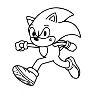 Sonic Running Fast Coloring Page 29444-23747