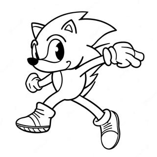 Sonic Running Fast Coloring Page 29444-23748