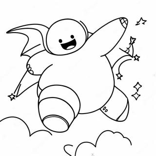 Baymax Flying Through The Sky Coloring Page 29454-23754