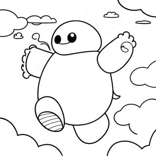 Baymax Flying Through The Sky Coloring Page 29454-23755