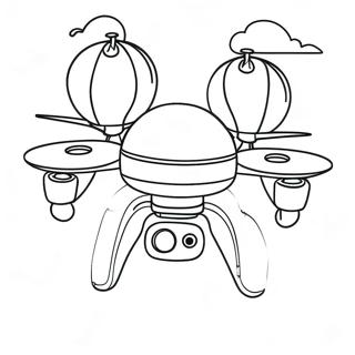 Colorful Drone With Balloons Coloring Page 29544-23827