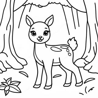 Baby Deer In A Forest Coloring Page 29553-23830