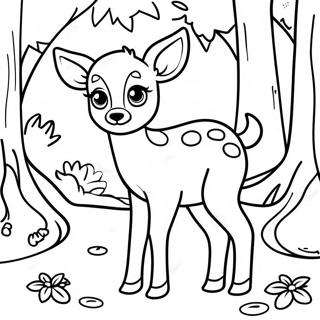 Baby Deer In A Forest Coloring Page 29553-23831