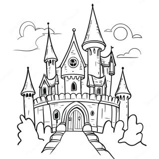 Gothic Creepy Castle Coloring Page 29563-23839