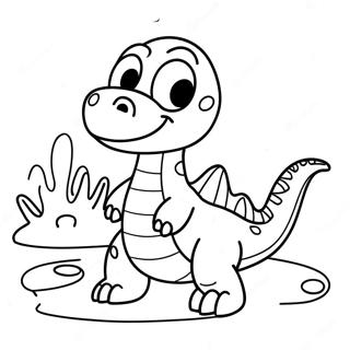 Friendly Water Dinosaur Coloring Page 29594-23865