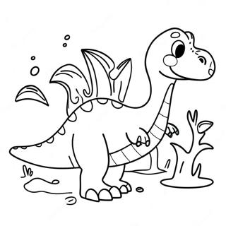 Friendly Water Dinosaur Coloring Page 29594-23867