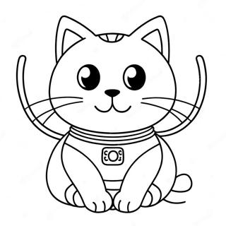 Space Cat Coloring Page 29613-23874