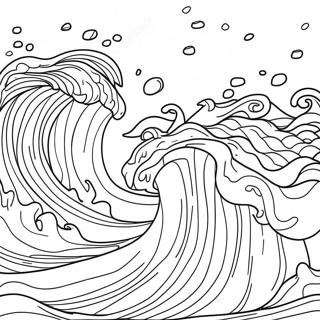 Blue Coloring Page With Ocean Waves 2961-2467