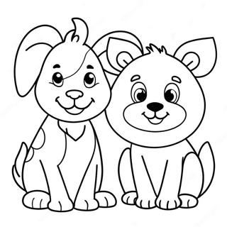 Side By Side Animal Friends Coloring Page 29653-23910