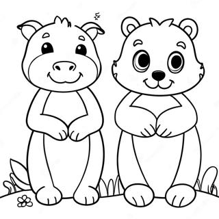 Side By Side Animal Friends Coloring Page 29653-23912