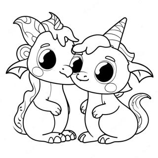 Side By Side Fantasy Creatures Coloring Page 29654-23916