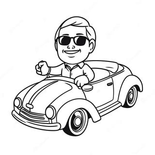 Cory Carson Driving His Colorful Car Coloring Page 29664-23921