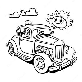 Cory Carson Driving His Colorful Car Coloring Page 29664-23922