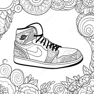 Colorful Jordan 1 Sneaker Design Coloring Page 2972-2490