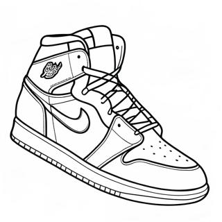 Colorful Jordan 1 Sneaker Design Coloring Page 2972-2491