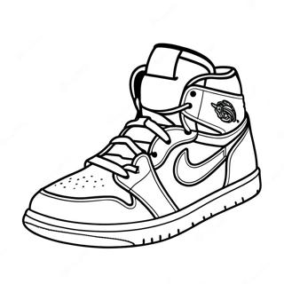 Colorful Jordan 1 Sneaker Design Coloring Page 2972-2492