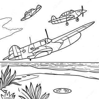 D Day Landing Scene Coloring Page 29733-43011