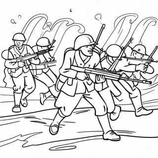 D Day Soldiers In Action Coloring Page 29734-23974