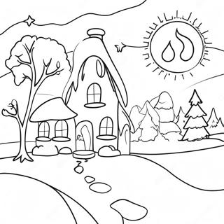 Charming Winter Solstice Scene Coloring Page 29754-23989