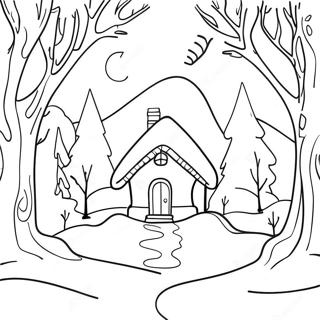 Charming Winter Solstice Scene Coloring Page 29754-23991