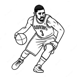 Kyrie Irving Dribbling Basketball Coloring Page 29763-23994