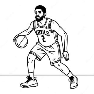 Kyrie Irving Dribbling Basketball Coloring Page 29763-23996