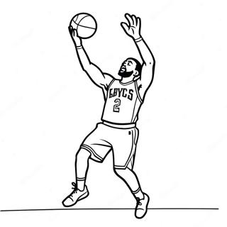 Kyrie Irving Shooting Three Pointer Coloring Page 29764-23999