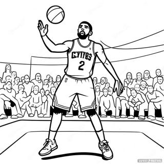 Kyrie Irving Shooting Three Pointer Coloring Page 29764-24000