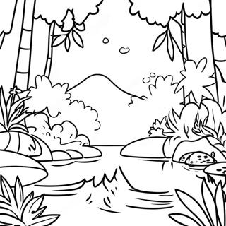 Tropical Rainforest Scene Coloring Page 29864-24076