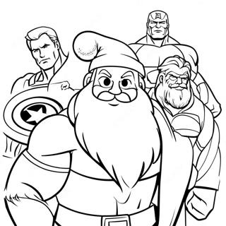 Santa Claus With Avengers Coloring Page 29874-24091