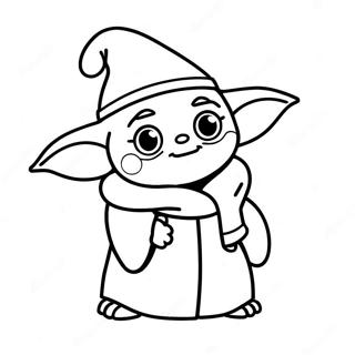 Cute Baby Yoda With Santa Hat Coloring Page 29944-24141