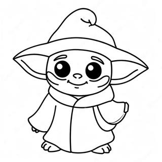 Cute Baby Yoda With Santa Hat Coloring Page 29944-24142