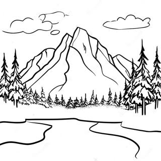 Snowy Mountain Landscape Coloring Page 29964-24151