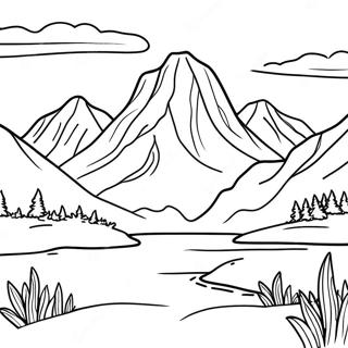 Snowy Mountain Landscape Coloring Page 29964-24152