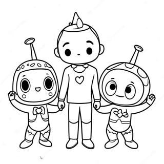 Cocomelon Characters In Spooky Costumes Coloring Page 29994-24181