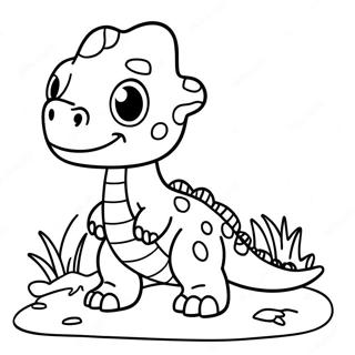 Cute Baby Dinosaur Coloring Page 2-12