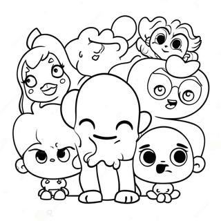 80s Retro Cartoon Characters Coloring Page 3001-2498