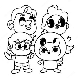 80s Retro Cartoon Characters Coloring Page 3001-2500