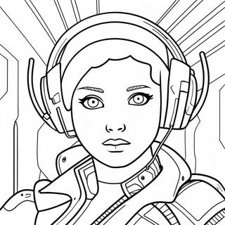 Futuristic Cyberpunk Character Coloring Page 30024-24199