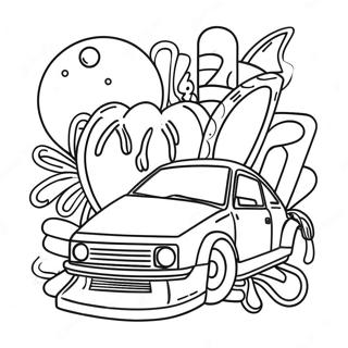 80s Neon Colors Coloring Page 3002-2504