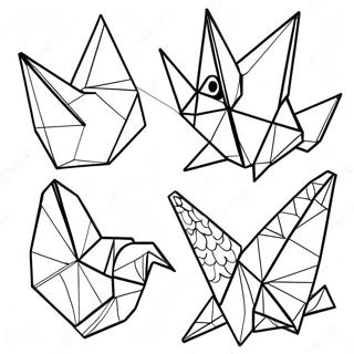 Colorful Origami Animals Coloring Page 30074-24243