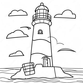 Colorful Lighthouse By The Sea Coloring Page 3012-2510