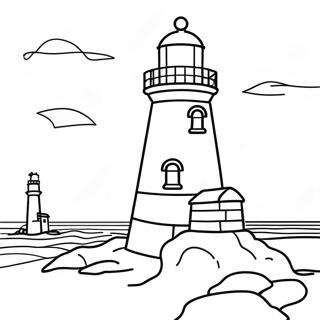 Colorful Lighthouse By The Sea Coloring Page 3012-2511