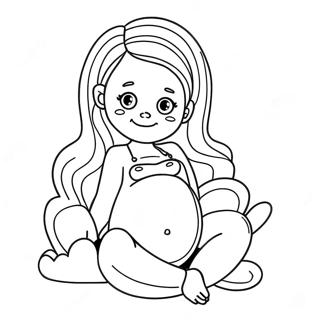 Cute Pregnant Woman Coloring Page 30134-24289