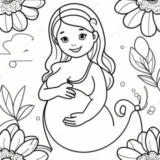 Cute Pregnant Woman Coloring Page 30134-24290