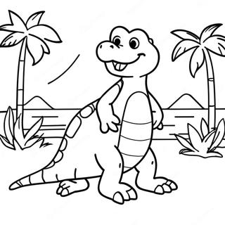 Montgomery Gator In A Tropical Scene Coloring Page 30174-24318