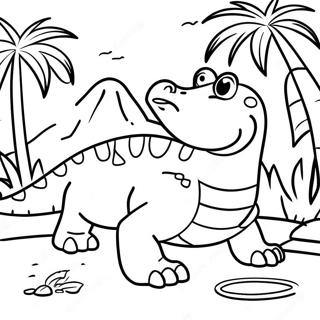 Montgomery Gator In A Tropical Scene Coloring Page 30174-24319