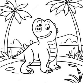 Montgomery Gator In A Tropical Scene Coloring Page 30174-24320